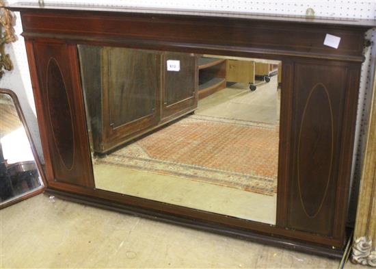 Edwardian inlaid mahogany overmantel